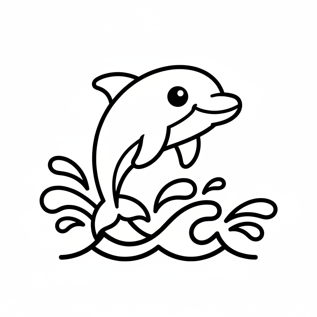 Ein fröhlicher Delfin springt aus dem Wasser